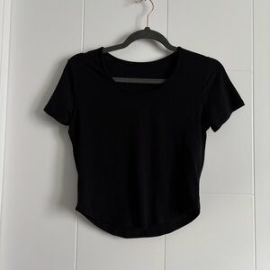 3/$25 Curved Hem Black Scoopneck T-shirt